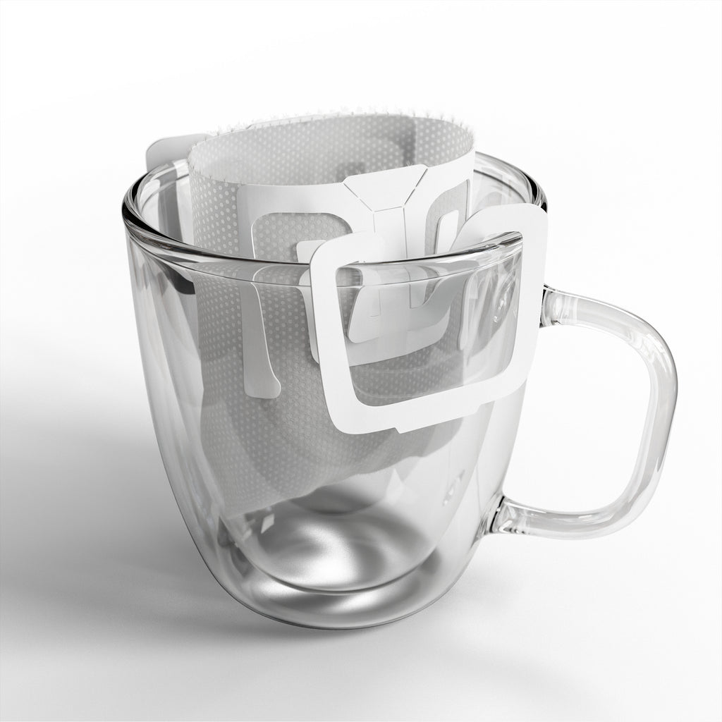 Double Walled Glass Filtering Tea Mug